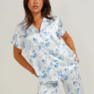 Coming Home Short Top/ Long Pants Satin PJ Set
