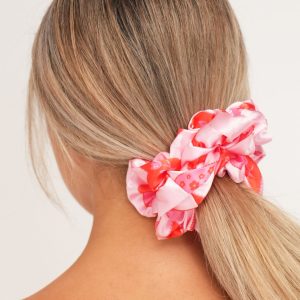 Candy Hearts Satin Scrunchie