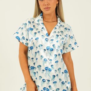 Jellyfish Satin Short Pajama Set