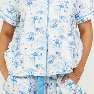 Morning Surf Jersey Knit Cotton Short PJ Set