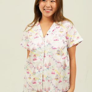 Womens Birthday Cotton Short Pajama Set