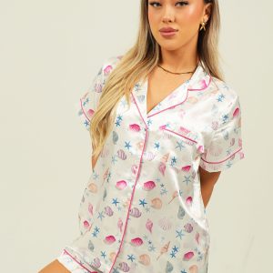 Seashells Short Satin Pajama Set