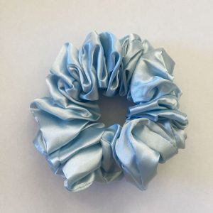 Baby Blue Satin Hair Scrunchie
