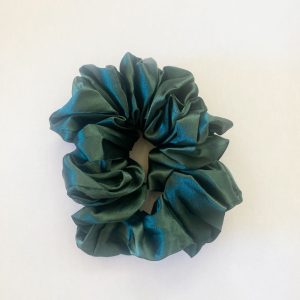 Forest Green Satin Hair Scrunchie