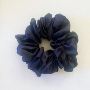 Matte Navy Satin Hair Scrunchie