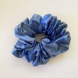 Royal Blue Satin Hair Scrunchie
