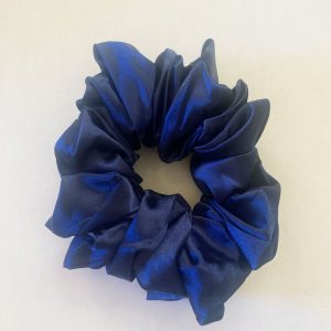 Navy Satin Hair Scrunchie