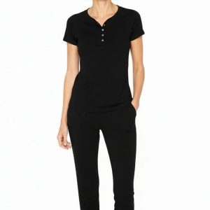 Olivia Short Sleeve Henley Loungewear Set