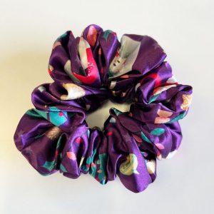 Christmas Party Purple Satin Scrunchie