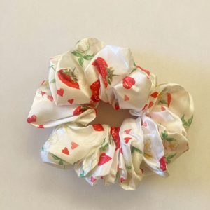 Strawberries Satin Hair Scrunchie