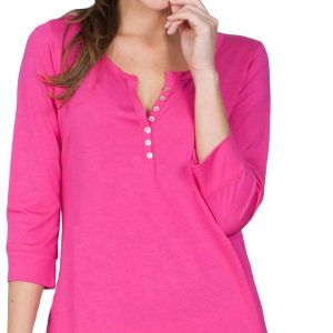 Adriana 3/4 Sleeve Henley Shorty PJ Set