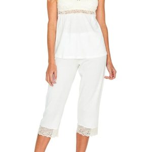 Leslie Spaghetti Strap Camisole Cropped PJ Set